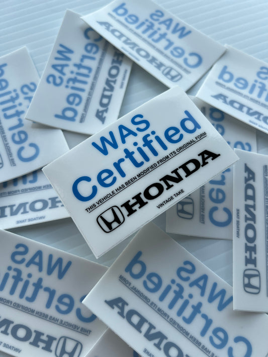 HONDA Was Certified