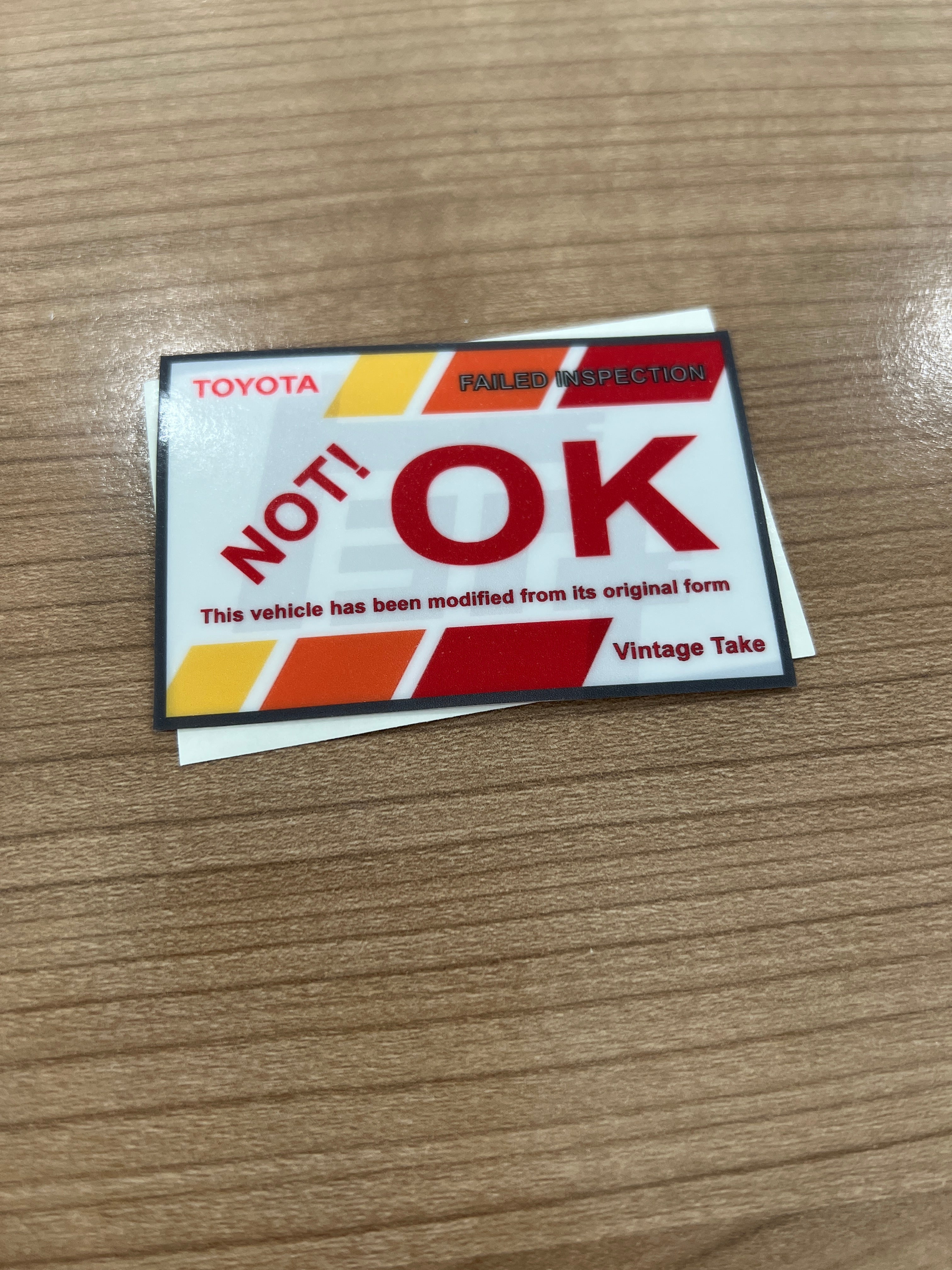 Toyota Vintage OK sticker