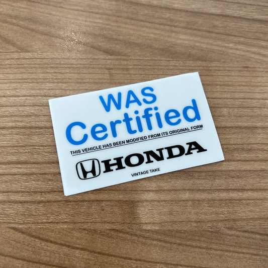 HONDA Was Certified
